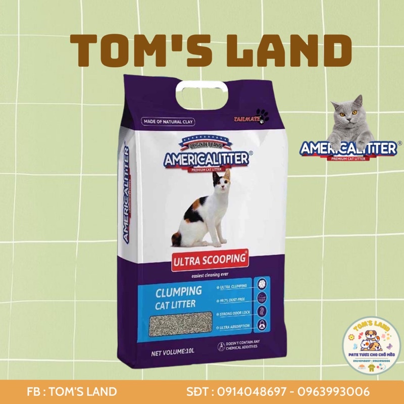 Cát vệ sinh cho mèo America Litter 10L