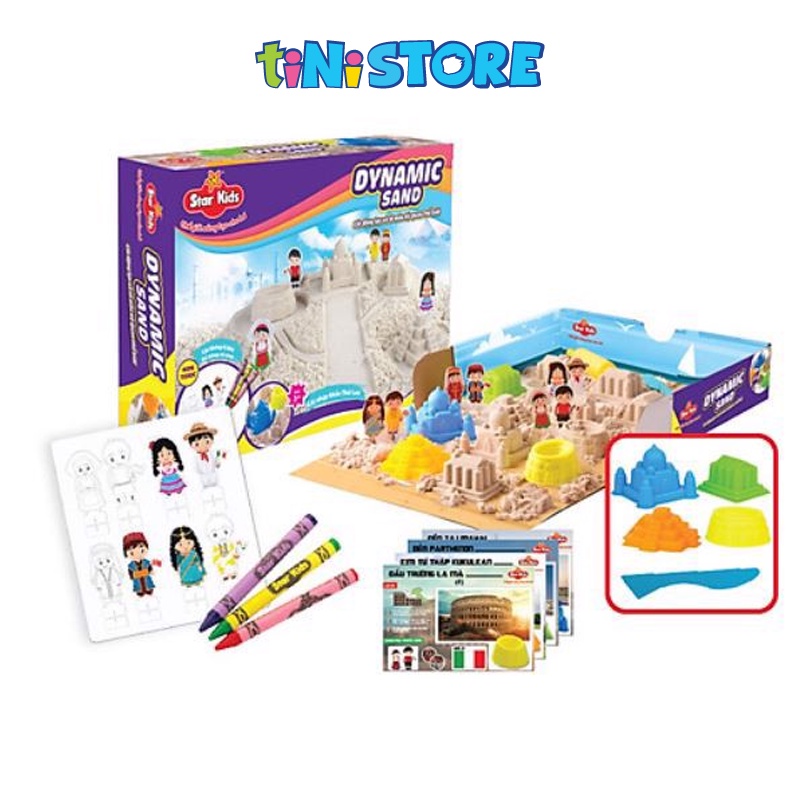 Đồ chơi trẻ em tiNiToy Cát động lực và tô màu Kỳ Quan Thế Giới Star Kids K-331