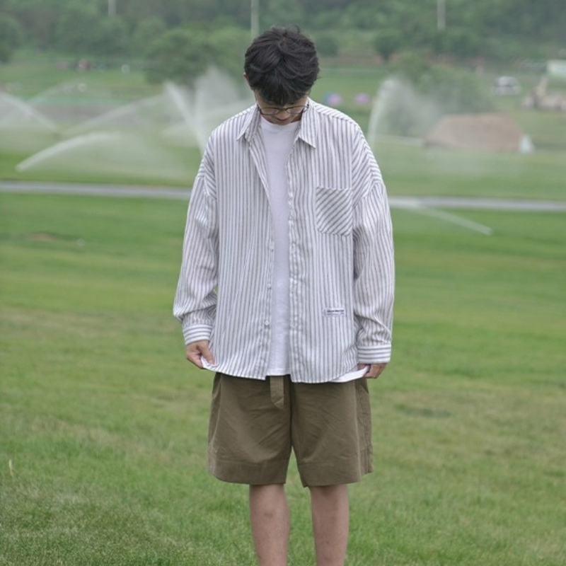 Áo sơ mi tay dài kẻ sọc thời trang Hàn quốc cho nam