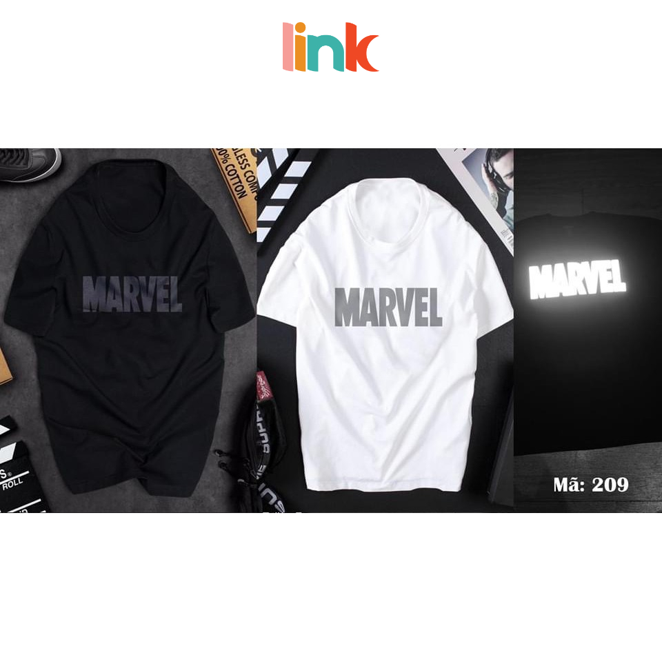 Áo phông phản quang ngắn tay Marvel phát sáng bạc