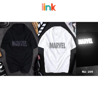 Áo phông phản quang ngắn tay Marvel phát sáng bạc ( Đen, Trắng )