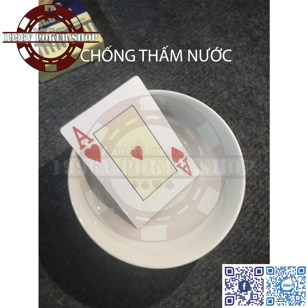 Bài tây nhựa bridge size, bài poker plastic card Texas Hold'em số to Jumbo chống nước - 1996V Poker Shop