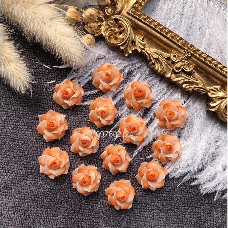 Hoa hồng làm nails. hồng cổ. hoa bột làm nails.phụ kiện nails giá rẻ