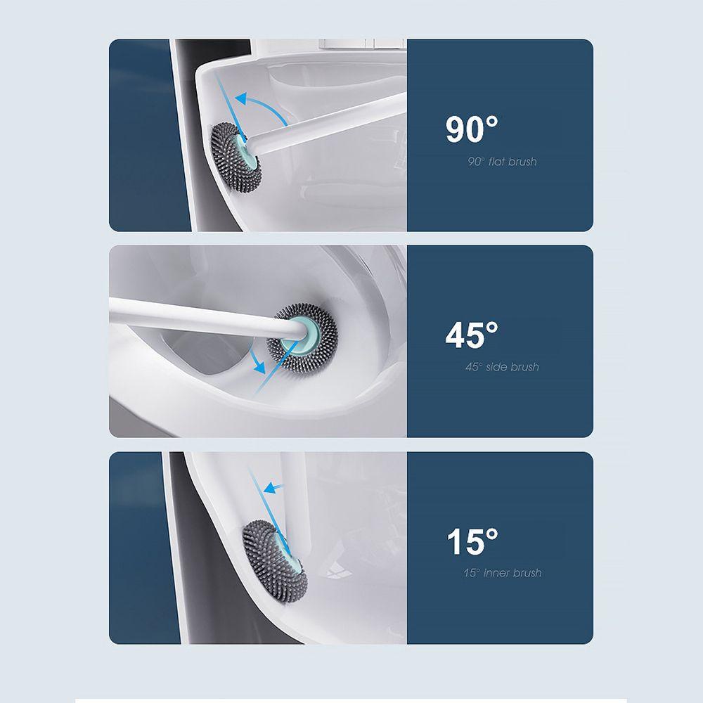 Bàn Chải Silicone Cán Dài Vệ Sinh Toilet Tiện Dụng