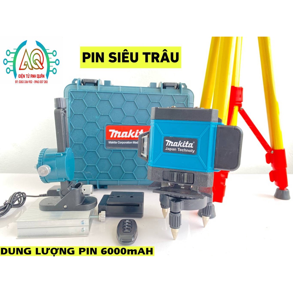 Máy bắn cốt cân mực tia laser 12 tia Makita , Máy cân bằng laser đánh thăng bằng mặt phẳng, áp tường