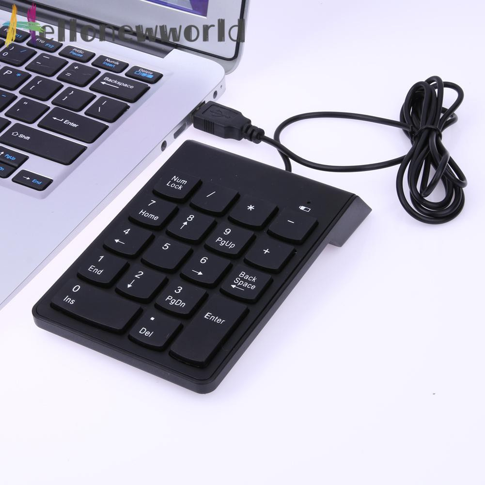 Hellonewworld New USB Mini 18-keys Num Pad Numeric Number Keypad Keyboard for Laptop Note