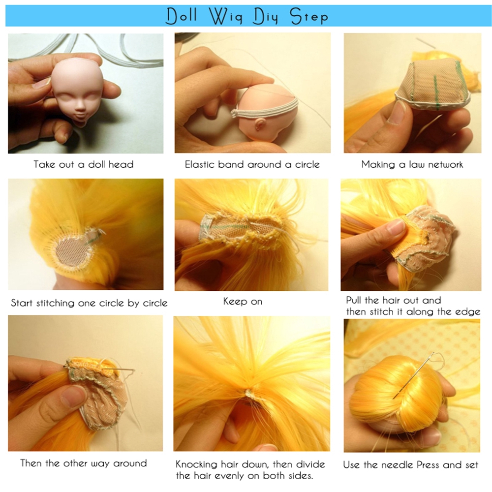 Tóc giả 15*100cm chịu nhiệt độ cao cho búp bê 1/6 1/4 1/3