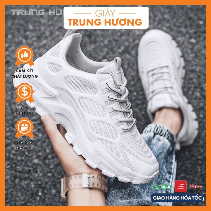 [BÁN LỖ XIN 5 SAO] Giày Thể Thao Nam, Giày Sneaker Màu Trắng - CHÍNH HÃNG, HÀNG CAO CẤP Trung Hương B76 fullbox