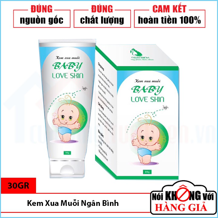 [CHÍNH HÃNG] Kem Xua Muỗi Ngăn Côn Trùng Đốt Cho Trẻ Baby Love Skin Ngân Bình Tuýp 30Gr | Bảo Vệ Da | Trị Muỗi Đốt