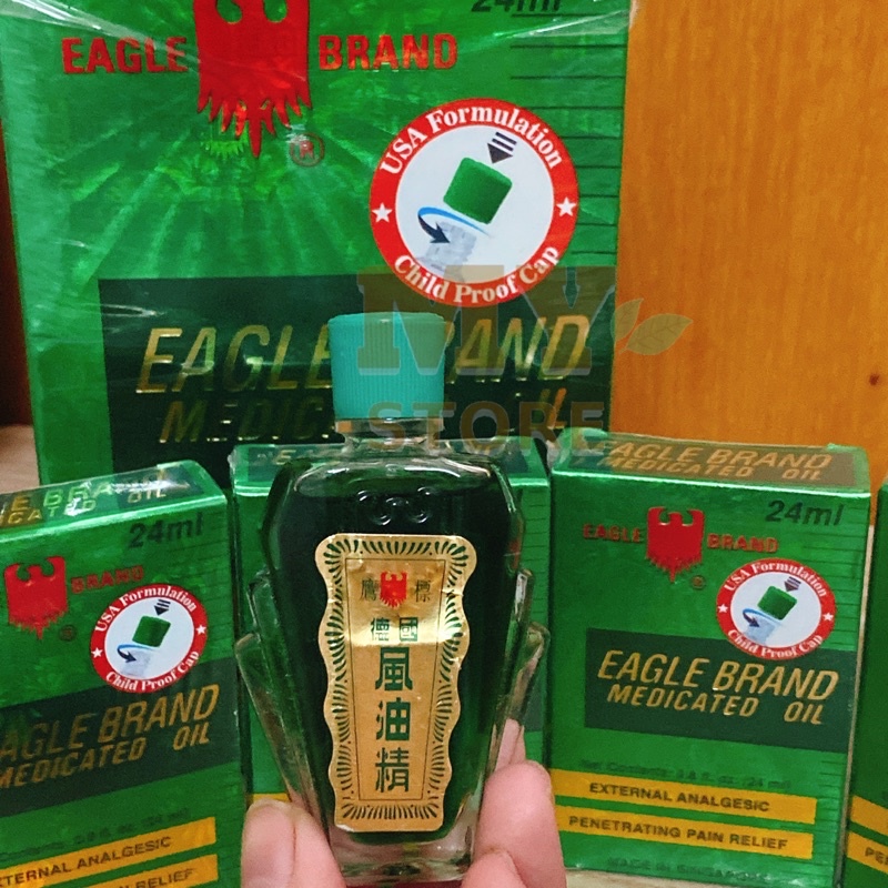 (Hàng Mỹ) Dầu Xanh Nội Địa Mỹ 2 Nắp Con Ó Eagle Brand 24ml