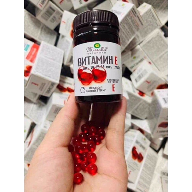 Vitamin e Đỏ Nga 270mg MIRROLLA ❤️CHÍNH HÃNG👍 Viên uống trắng da Giúp Chống Lão Hóa, Làm Đẹp Da, Giúp Da Căng Bóng.