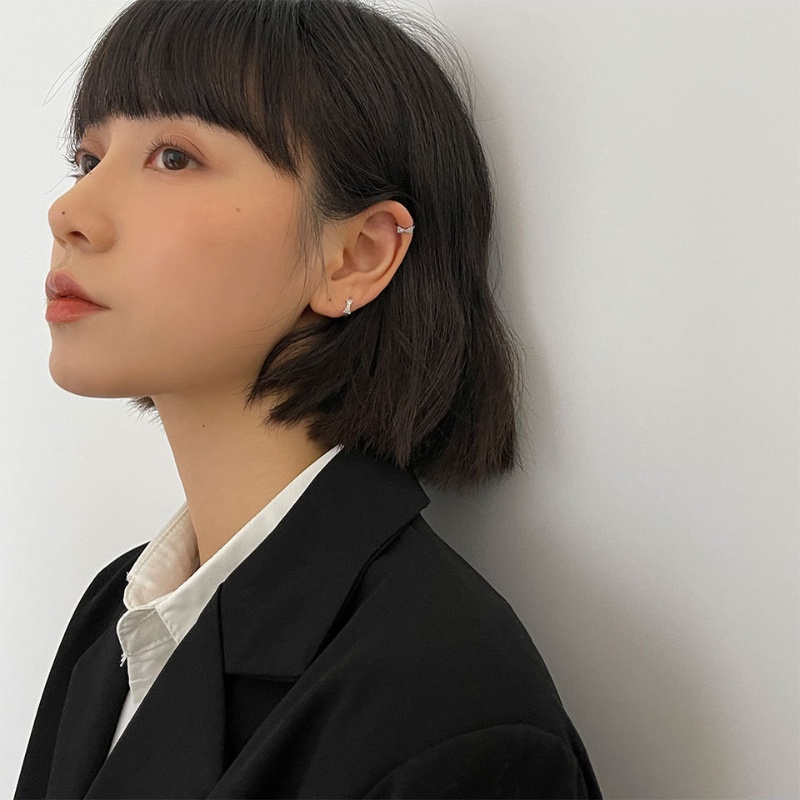 Hoa tai nơ nhỏ Hoa tai kim cương thời trang cao cấp hàn quốc