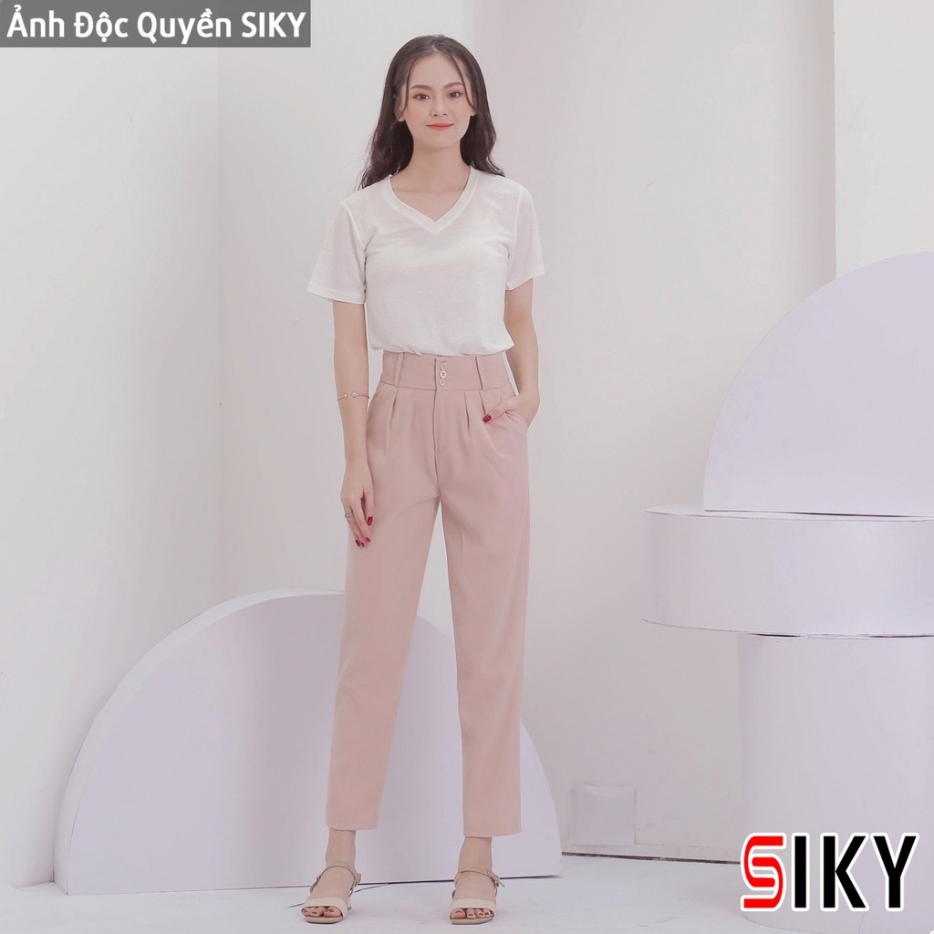 Quần baggy nữ công sở cạp cao 3 khuy - Sliky | BigBuy360 - bigbuy360.vn