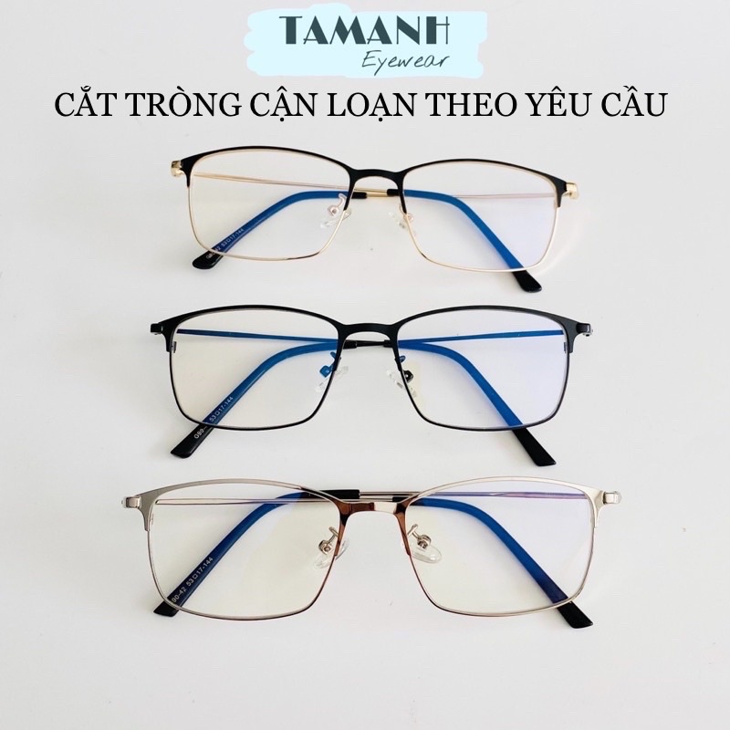 Gọng kính cận nam nữ  chất liệu kim loại dáng mắt vuông  thanh mảnh - NHẬN CẮT MẮT CẬN VIỄN LOẠN THEO YÊU CẦU