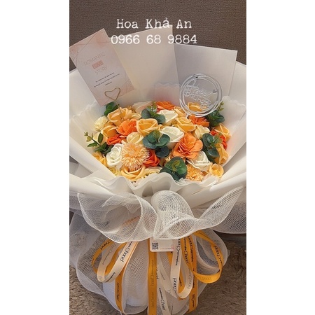 [Hoa sinh nhật] Bó hoa sáp mix siêu cao cấp, bó cực to 50x70cm, thiết kế Khả An