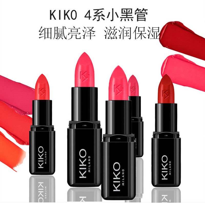 (hàng Mới Về) Son Môi Kiko 407435 442 428 416 414 Thiết Kế Vỏ Màu Đen Sang Trọng Màu Sắc