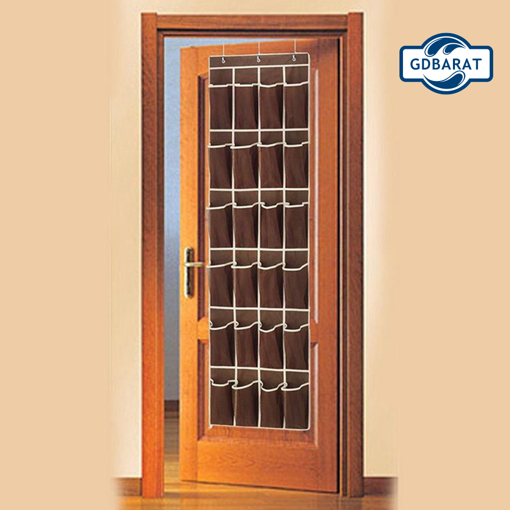 Túi đựng giày dép có móc treo tường sau cửa vải không dệt 24 ngăn giữ gọn gàng tiện lợi