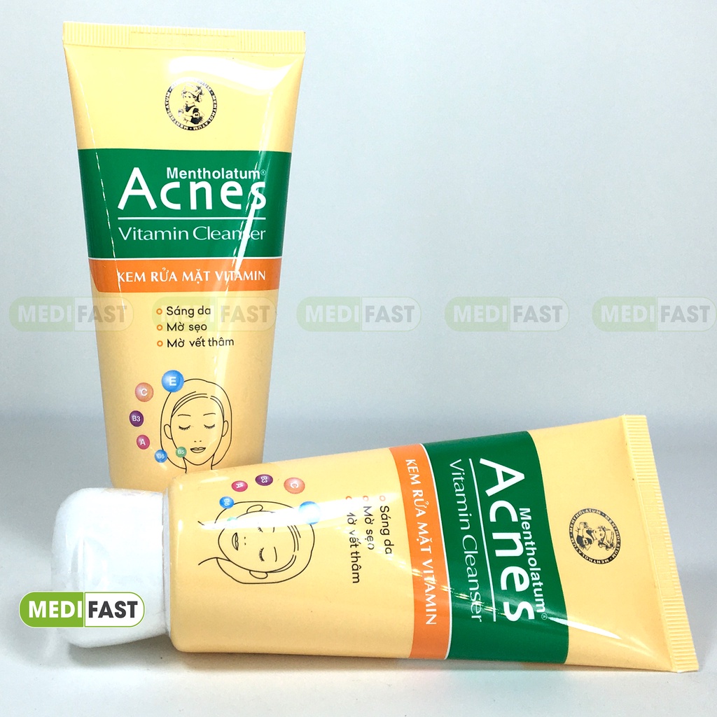 Sữa rửa mặt Vitamin - Acnes Vitamin Cleanser 100g - Giúp sáng da, mờ sẹo, mờ vết thâm - Kem rửa mặt trắng da