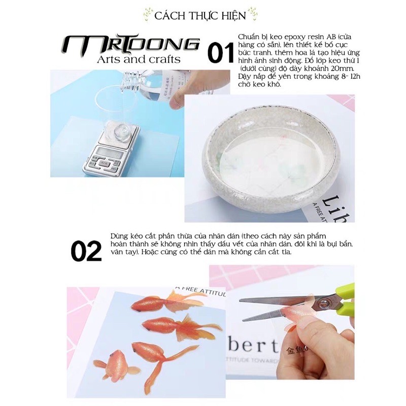 Decal dán cá 3d làm tranh 3d trên nhựa resin