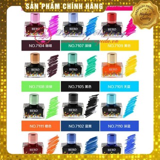 Mực HERO, Nhập Khẩu Nhật Bản, Lọ Mực Được Sản Xuất Thủ Công, Màu Tự Nhiên, Không Lắng Cặn