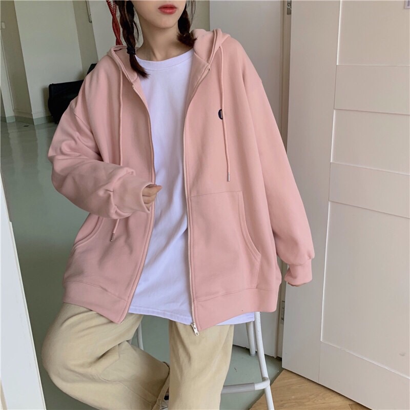 Áo khoác nam nữ form rộng unisex chất nỉ, áo khoác nữ hoodie cardigan có mũ mã ll91 | BigBuy360 - bigbuy360.vn