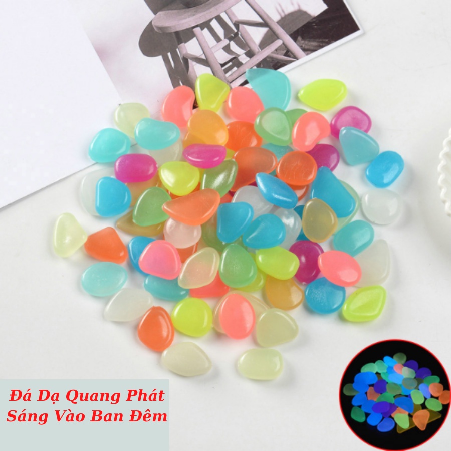 Đá Trang Trí Bể Cá, Sỏi Trang Trí Bể Cá, Bể Rùa ⚡COMBO 10 VIÊN MÀU NGẪU NHIÊN ⚡ Phát Sáng Dạ Quang Vào Ban Đêm