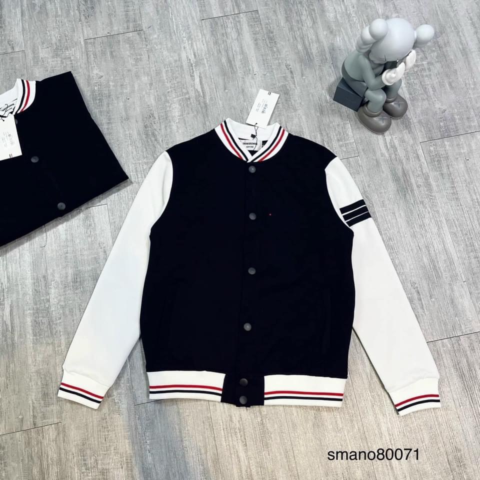 Áo khoác Bomber Nam Nữ Kẻ 3 Sọc Tay Teddy Nỉ bông