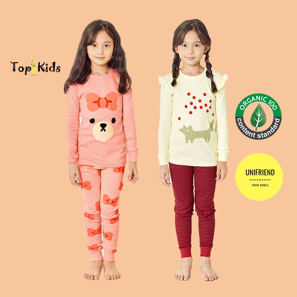 Bộ đồ dài tay thu đông bé trai và bé gái Unifriend Hàn Quốc-Topkid