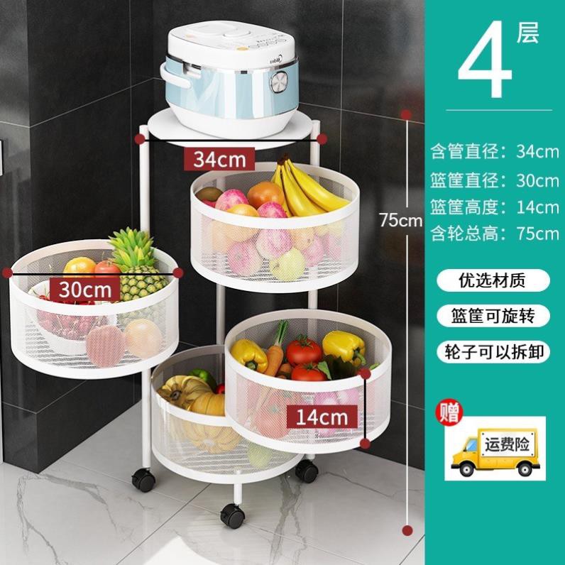 Kệ tròn để đồ đa năng  LUCKMAN- BỀN ĐẸP - Đựng đò nhà bếp,không cần láp ráp,gấp gọn dễ dàng,có bánh xe xoay 360 độ