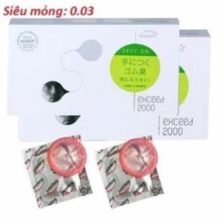 Bao cao su siêu mỏng SAGAMI EXCEED 2000 [ NHẬP KHẨU NHẬT BẢN] chỉ 0.03 mm Ôm sát Nhật Bản