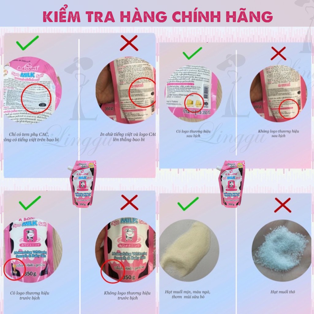 Muối Tắm Sữa Bò Tẩy Tế Bào Chết A Bonne Spa Milk Salt Thái Lan 350gr- LINGGII