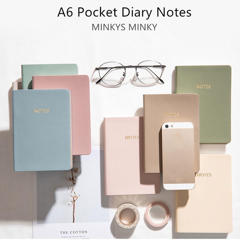 Sổ Tay Bỏ Túi Chất Liệu Da PU|Sổ Tay Ghi Chú 80 Tờ A6 Màu Trơn Tiện Dụng