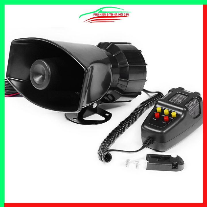 Còi hú cảnh sát kèn báo động 5 tiếng 12V dùng cho xe ưu tiên công suất lớn 100W