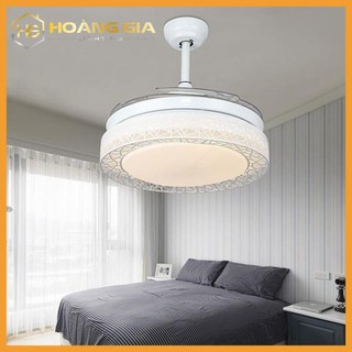 Quạt Trần - Quạt Trần Đèn - Quạt trần phòng khách A8701- cánh cụp cánh xòe có 3 chế độ ánh sáng sang trọng