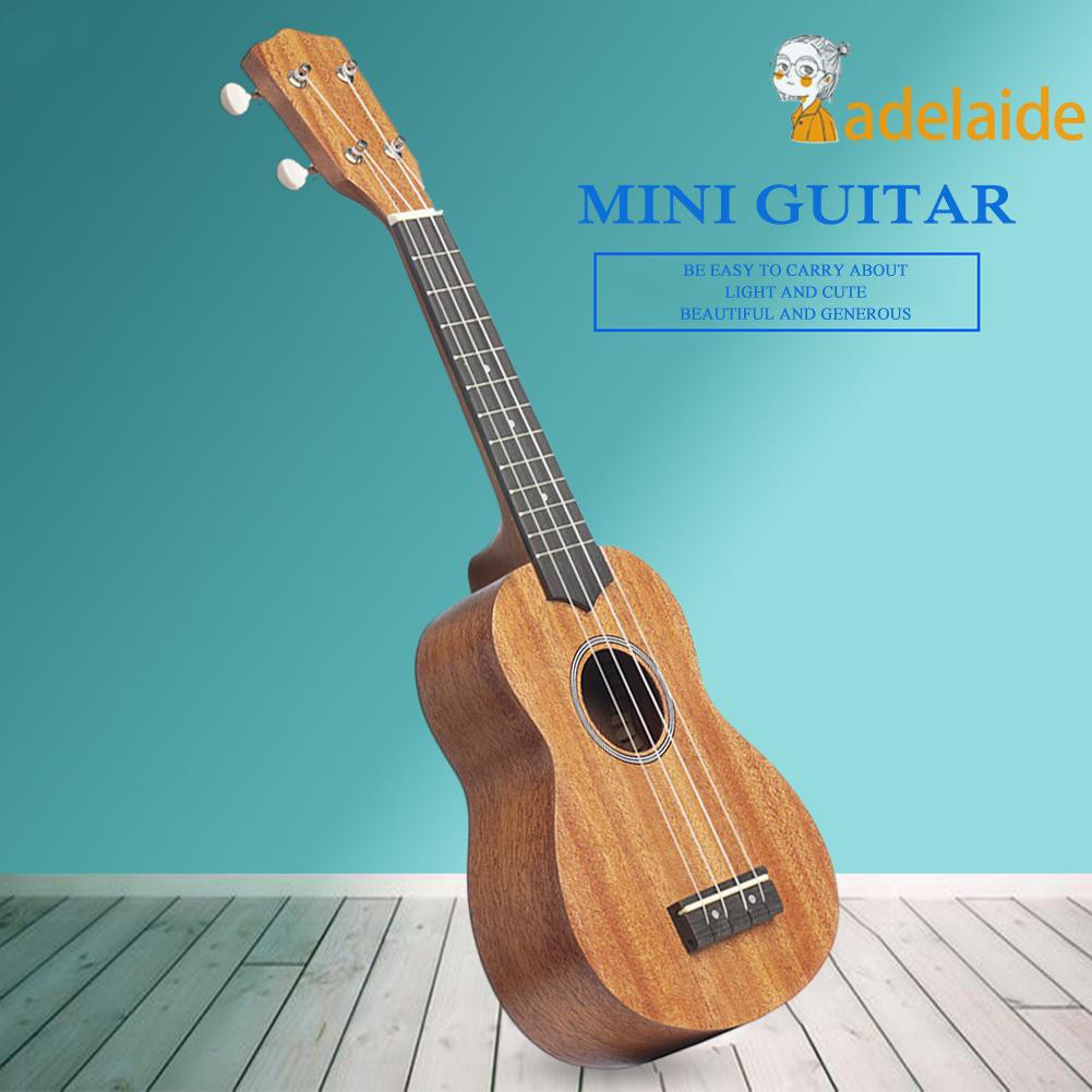 Mahogany Wooden Guitar 21 inch 4 String Mini Ukelele Musical Instrument with Bag