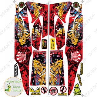 Tem rời WAVE ALPHA 100 CÁ CHÉP ( Đời 2006 - 2016 )  Nhiều lựa chọn màu sắc - Tem chế 3 lớp cao cấp