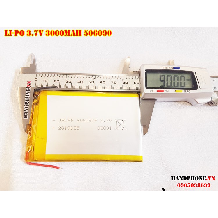 Pin Li-Po 3.7V 506090 606090P 3000mAh (Lithium Polyme)