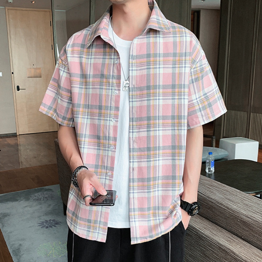 Áo sơ mi caro - flannel tay ngắn (cộc tay) secondhand (2hand)- [𝐅𝐑𝐄𝐄 𝐒𝐇𝐈𝐏] - vintage, cổ điển
