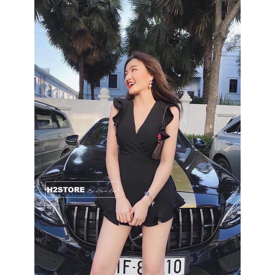 Jum bèo cổ chữ V, cột nơ lưng sexy sang chảnh