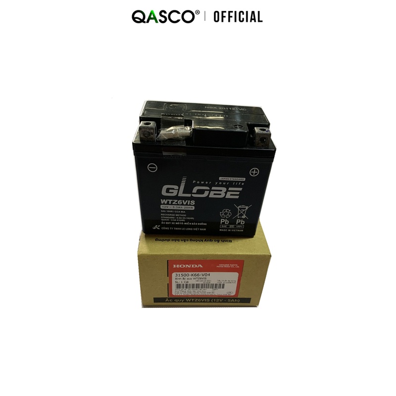 Bình ắc quy GLOBE WTZ6V HONDA Air Blade 125 / 150 / 160 / SH 125 / PCX 125 / Lead 125 / Vision (31500K66V04)