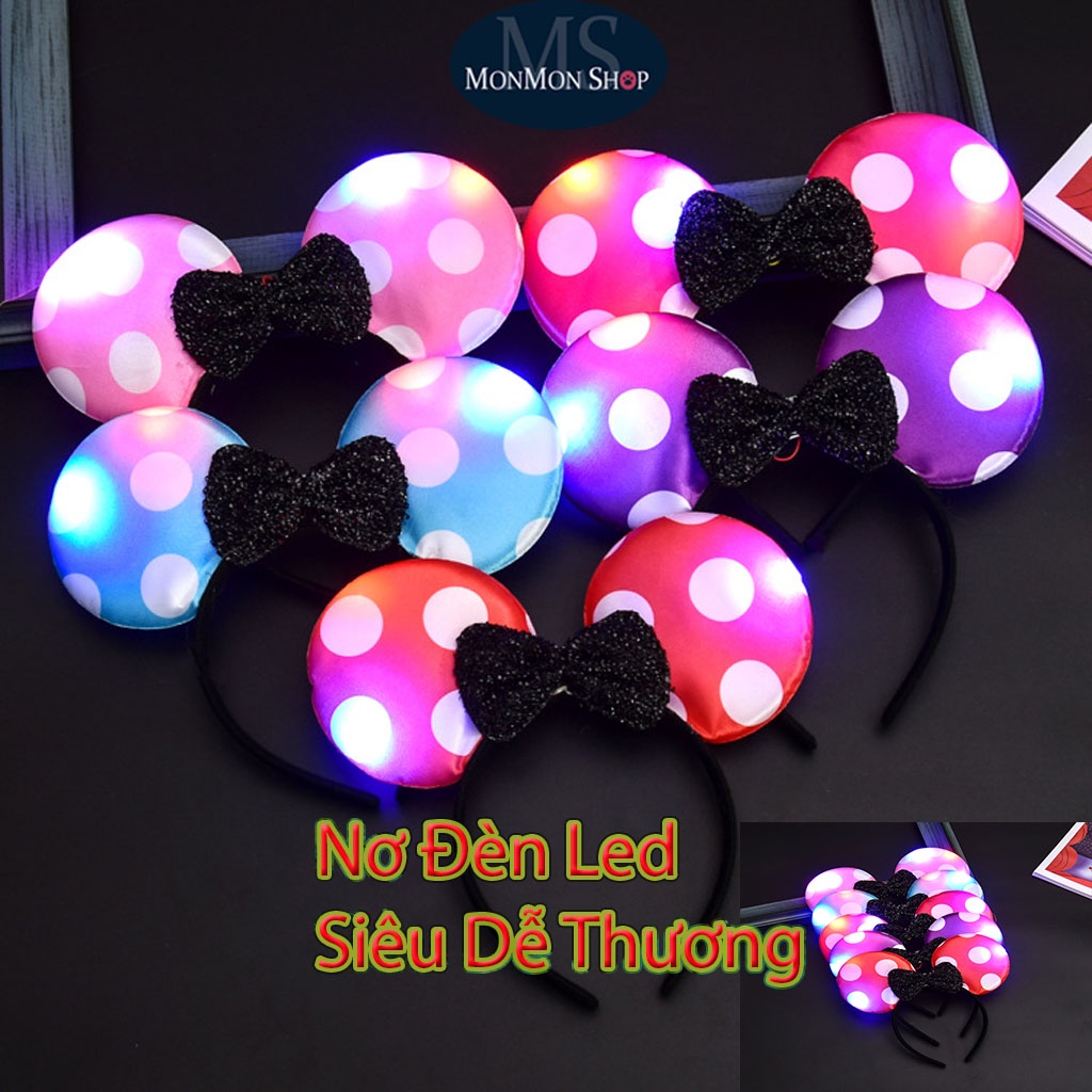 (Đồ Chơi Giáng Sinh) Băng Đô Cài Tóc Đèn Led Hình Chuột Mickey siêu dễ thương chất lượng đảm bảo
