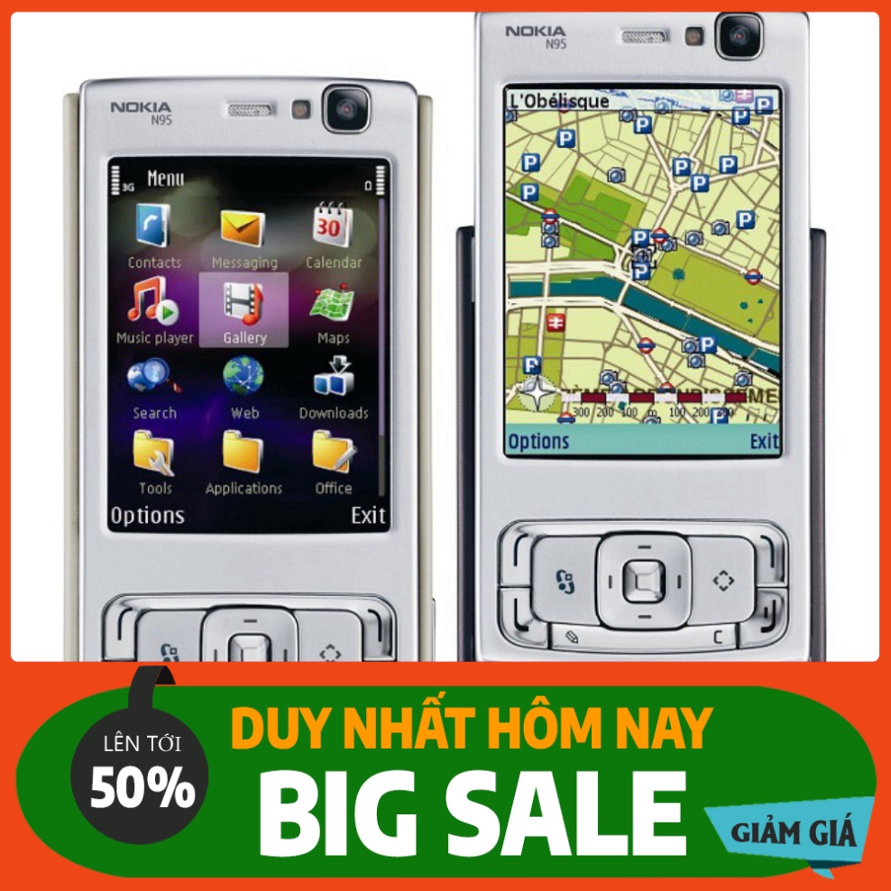NGÀY VÀNG Điện Thoại Nokia N95 2G Nắp Trượt Chính Hãng Bảo Hành 6 Tháng NGÀY VÀNG