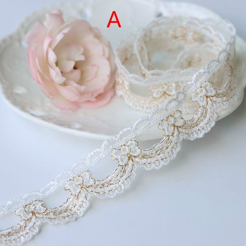 Dây Ruy Băng Ren Thêu Hoa Trang Trí Rèm Cửa/Tiệc Cưới DIY