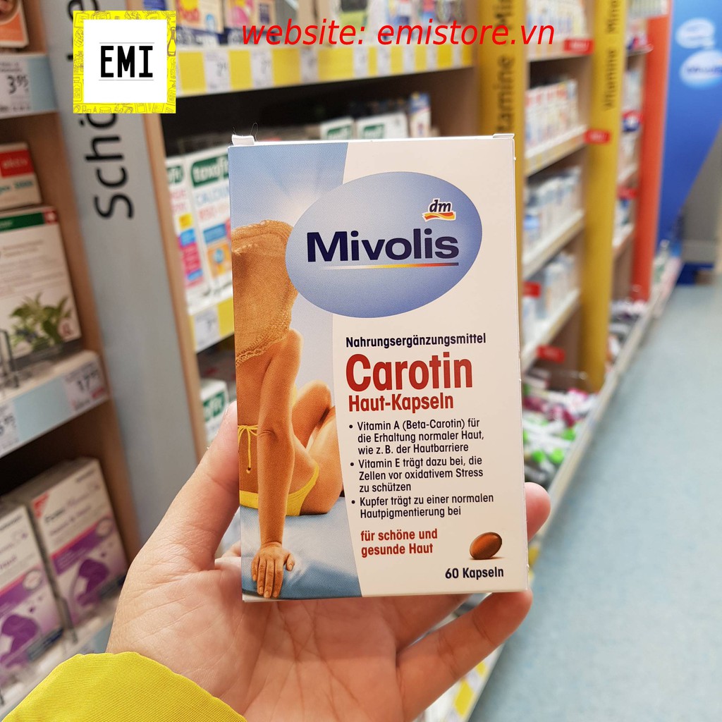 Sản phẩm Chống Nắng Carotin Mivolis Bảo Vệ Làn Da của Đức - Đủ bill