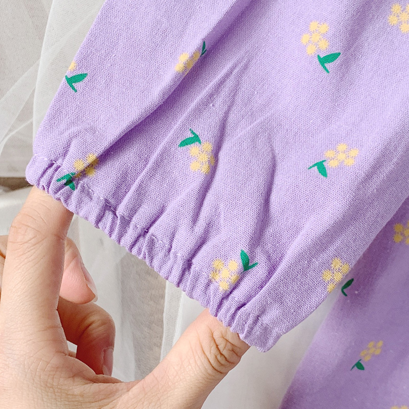 Đầm Tay Dài In Hoa Thời Trang Cho Bé Gái