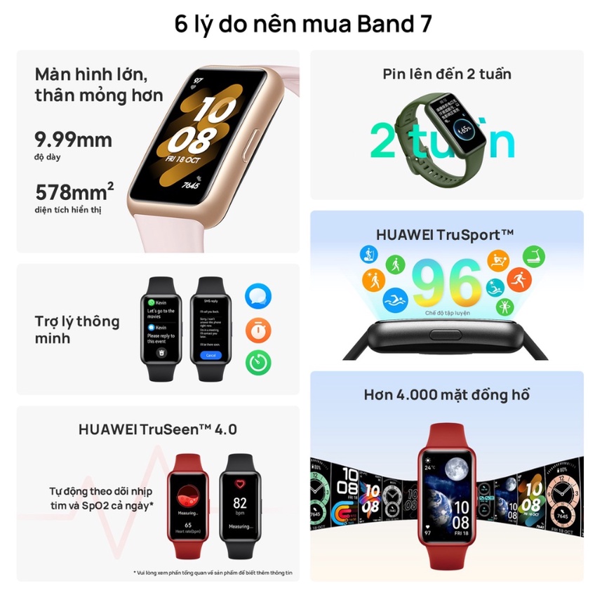 Vòng đeo tay thông minh Huawei Band 8/Band 7 Chính Hãng