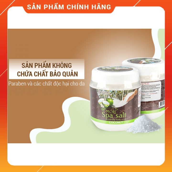 Muối tắm Spa tẩy da chết tinh chất Dừa thiên nhiên Mori 700g