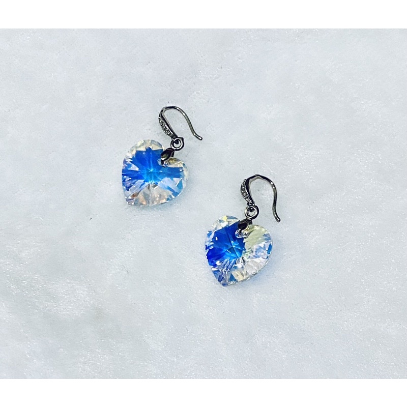 Bông tai trái tim pha lê Swarovski 14ly