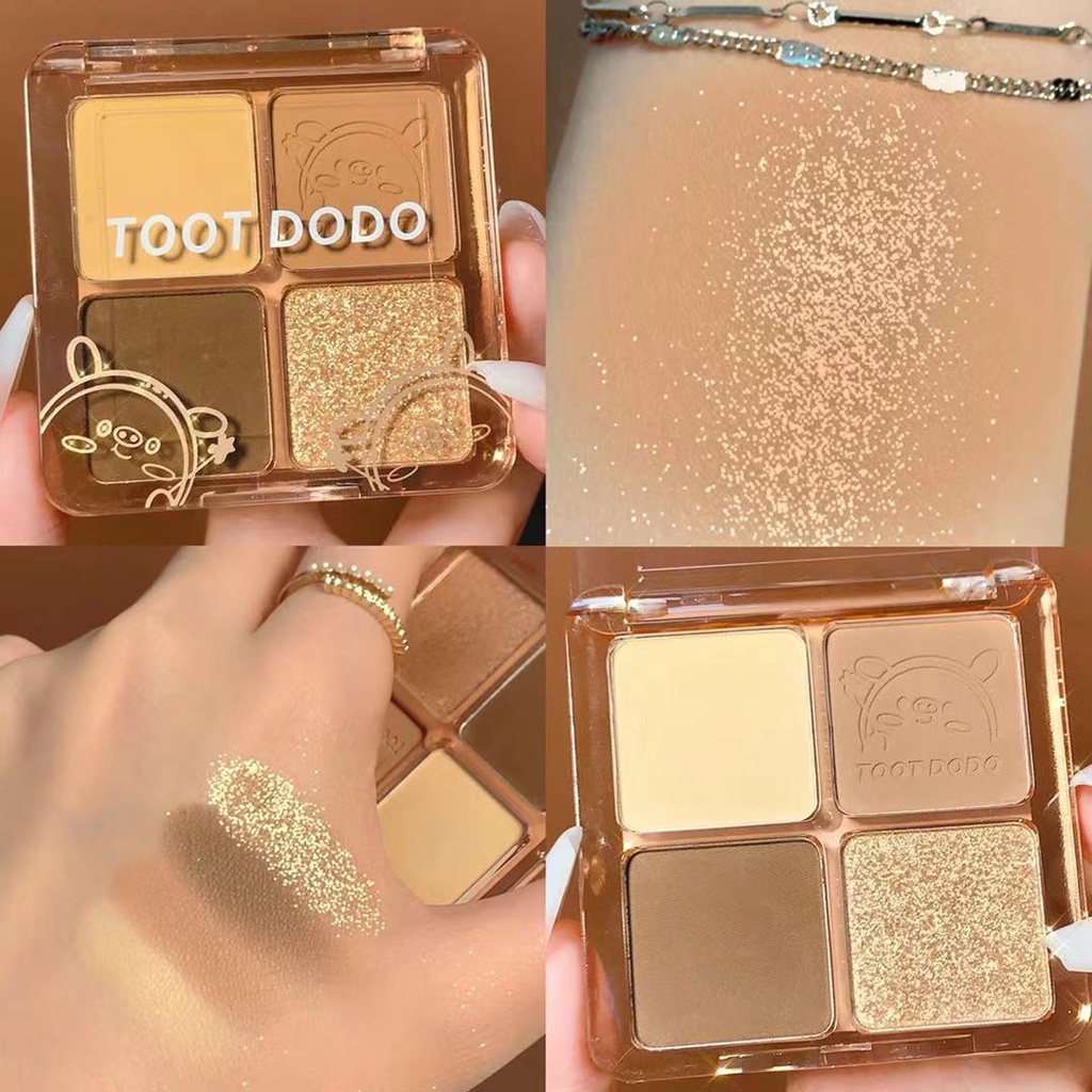 [Hàng mới về] Bảng Phấn Mắt Toot Dodo 4 Màu Lấp Lánh Thời Trang Nhỏ Gọn | BigBuy360 - bigbuy360.vn