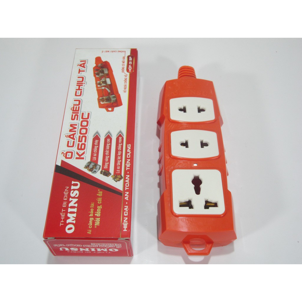 Ổ cắm điện lõi sứ chống cháy OMINSU 1200W, 6500W siêu chịu tả